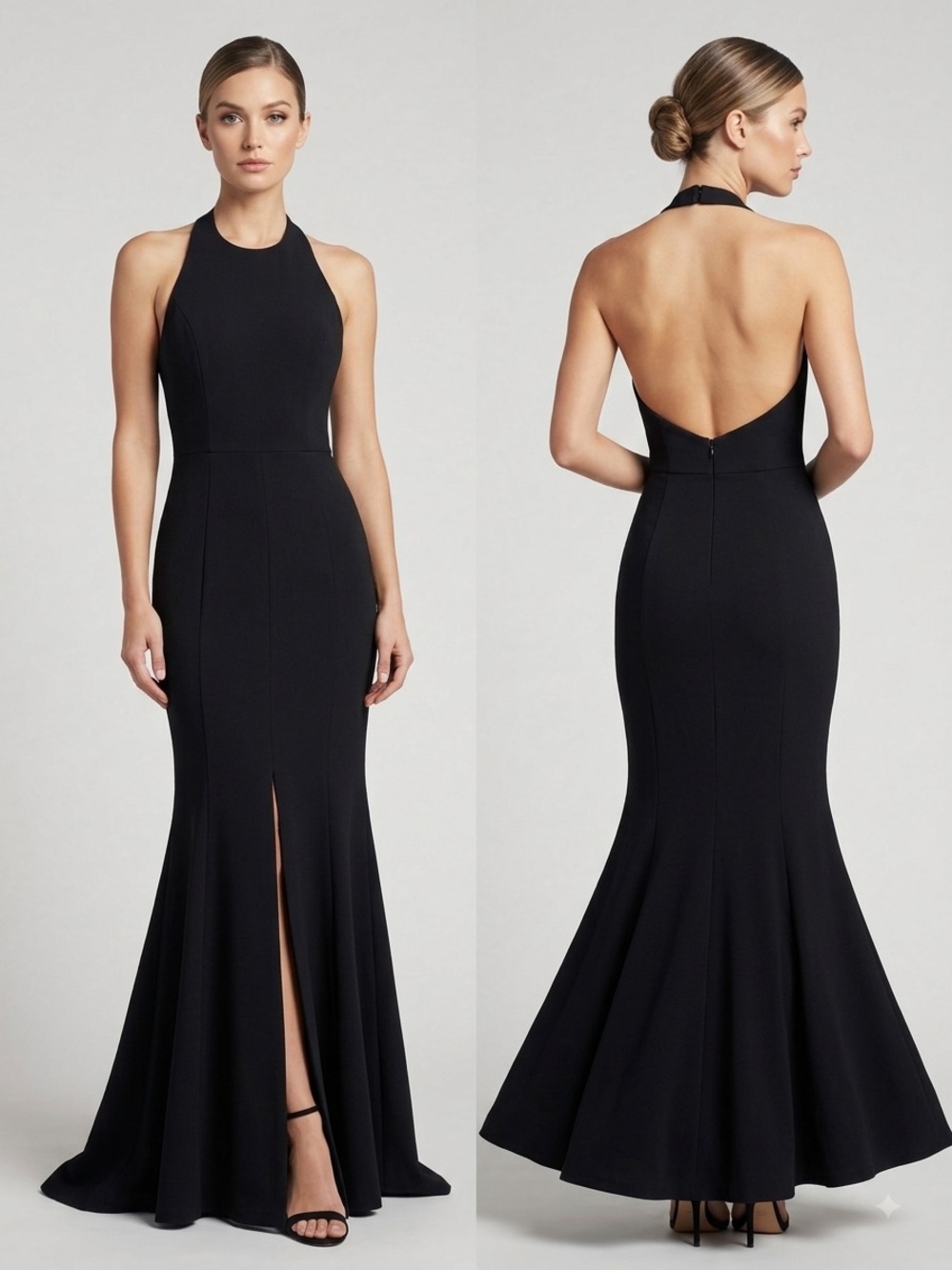 Dress The Population Camden Mermaid Gown Black XXS Formal Black Tie Wedding Gala